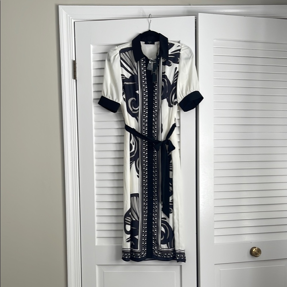 NWT T Tahari Elegant Black and White Dress